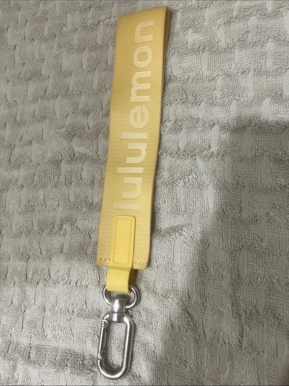 lululemon athletica Yellow Logo Wrist Key Strap
